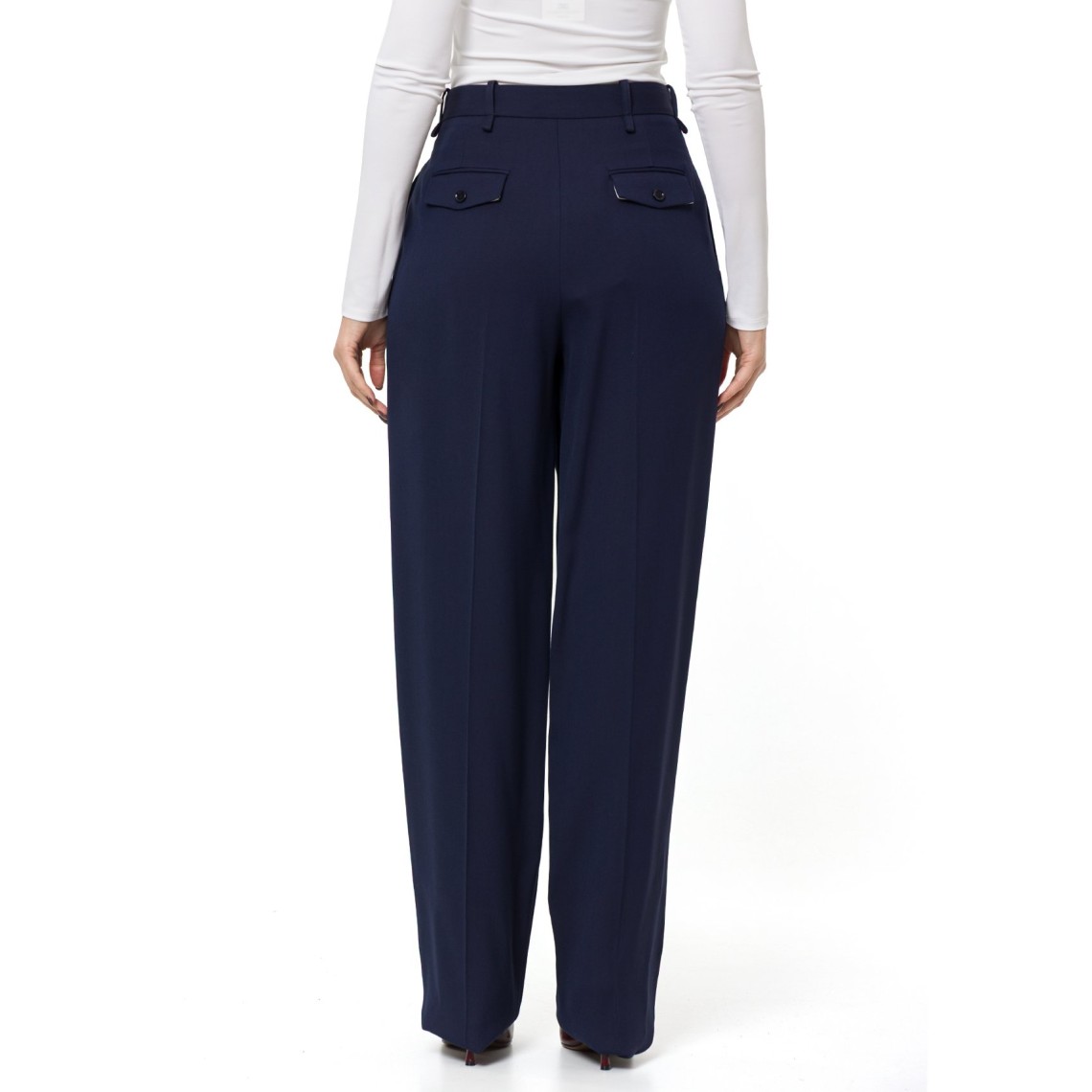 Pantaloni in gabardina fluida Elisabetta Franchi