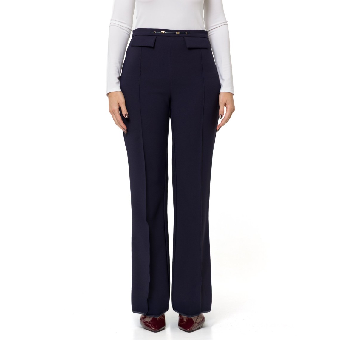 Pantaloni in doppio crêpe stretch Elisabetta Franchi