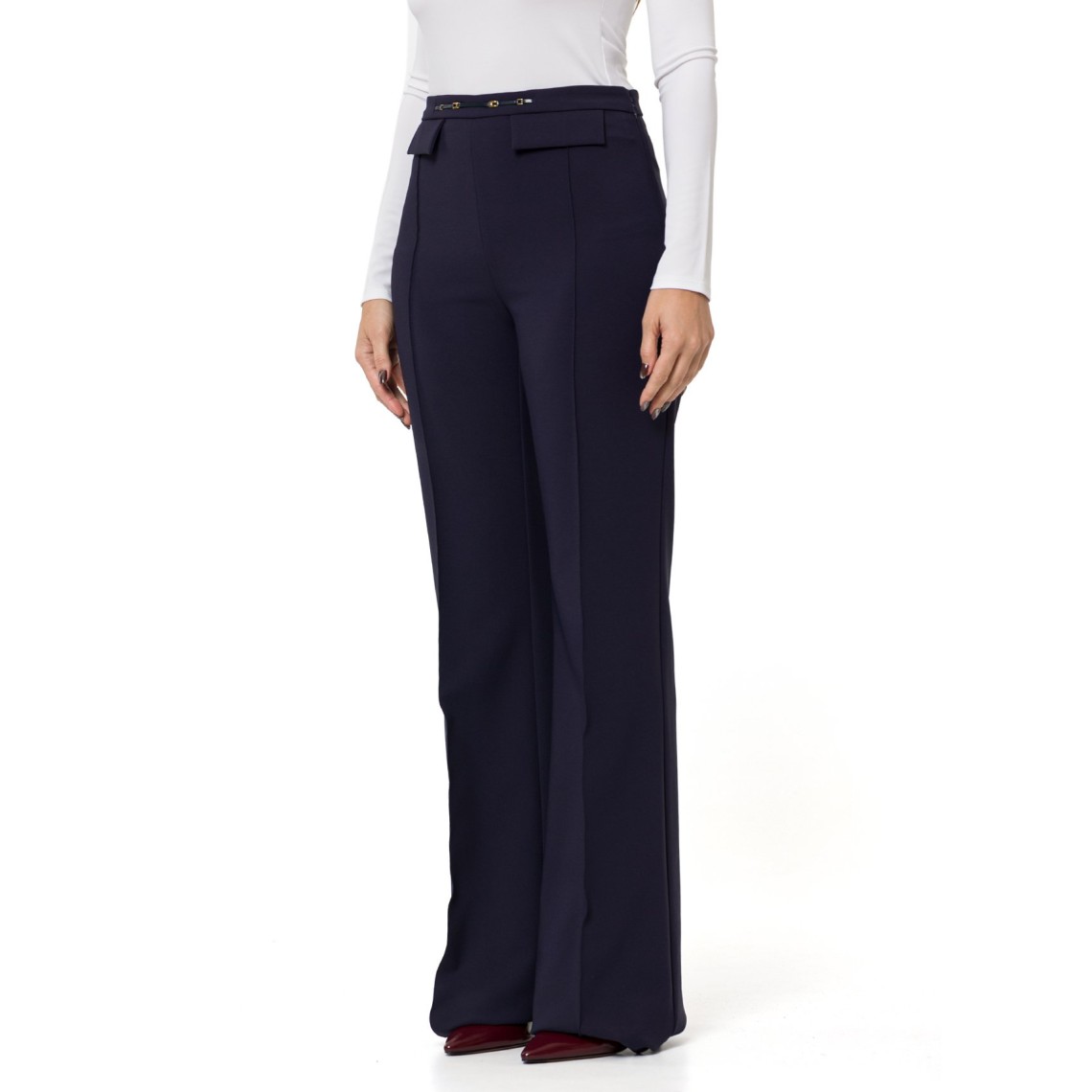 Pantaloni in doppio crêpe stretch Elisabetta Franchi