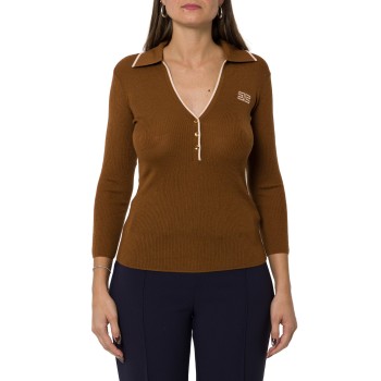Polo in maglia a costine Elisabetta Franchi
