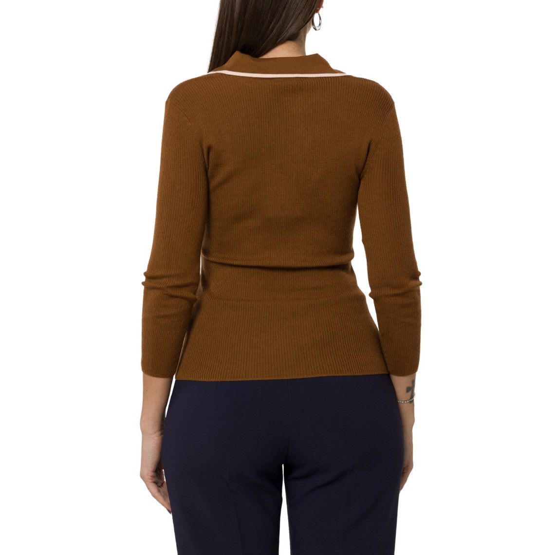 Polo in maglia a costine Elisabetta Franchi
