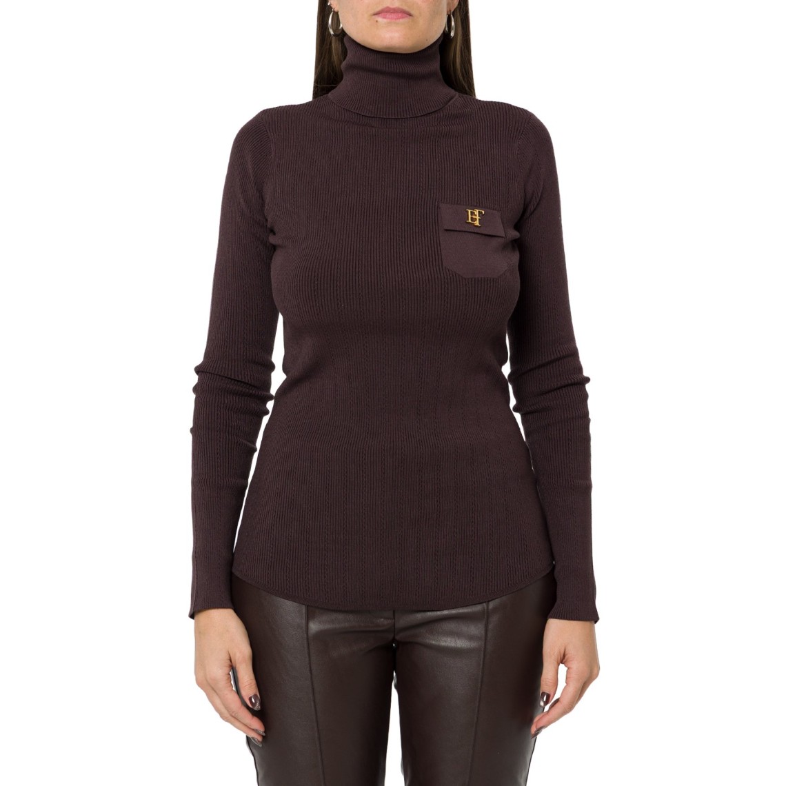 Dolcevita in maglia con ricami à jour Elisabetta Franchi
