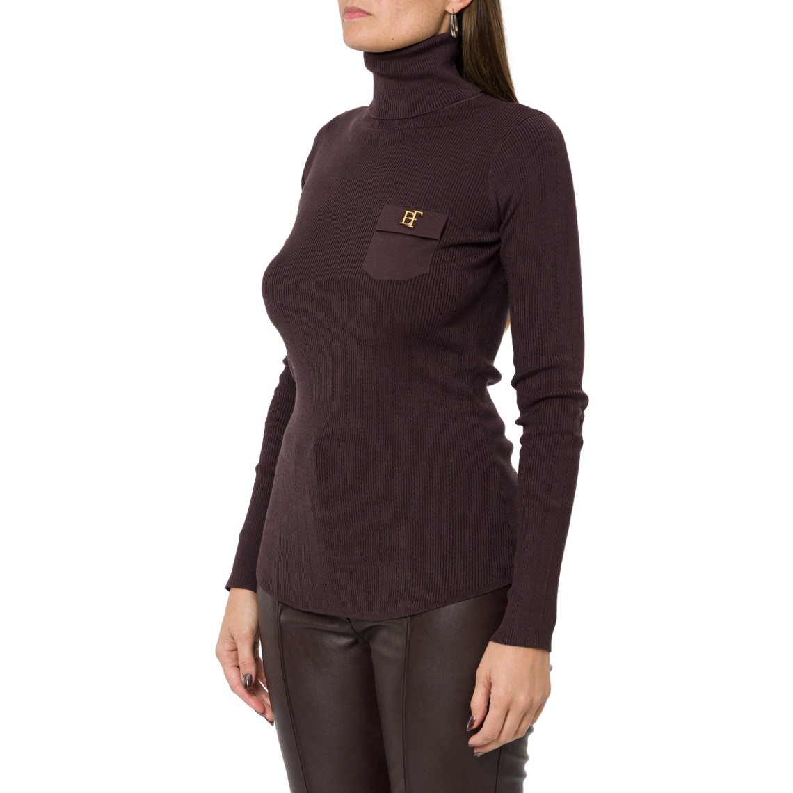 Dolcevita in maglia con ricami à jour Elisabetta Franchi