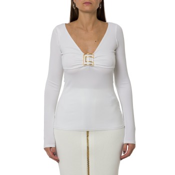 Maglia in jersey con logo gioiello Elisabetta Franchi