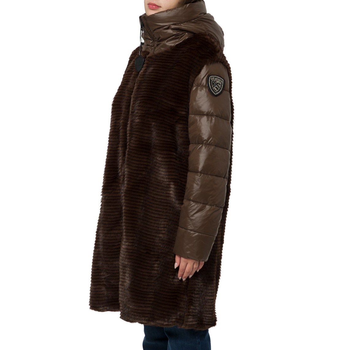 Giubbotto corto in nylon e pelliccia eco Aspen Blauer 