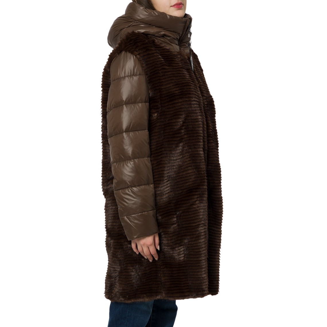 Giubbotto corto in nylon e pelliccia eco Aspen Blauer 