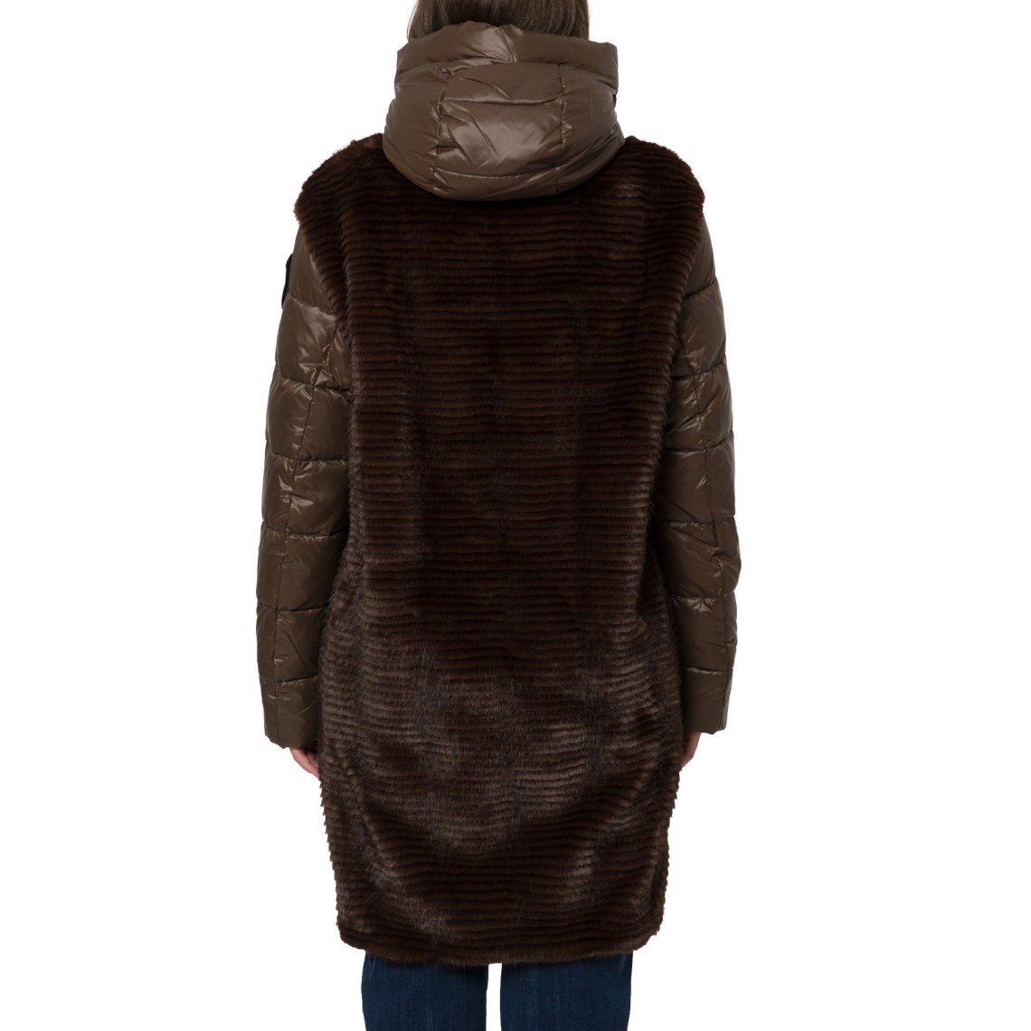 Giubbotto corto in nylon e pelliccia eco Aspen Blauer 