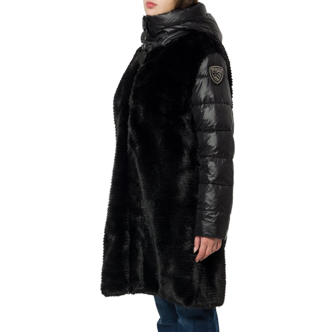 Giubbotto corto in nylon e pelliccia eco Aspen Blauer 