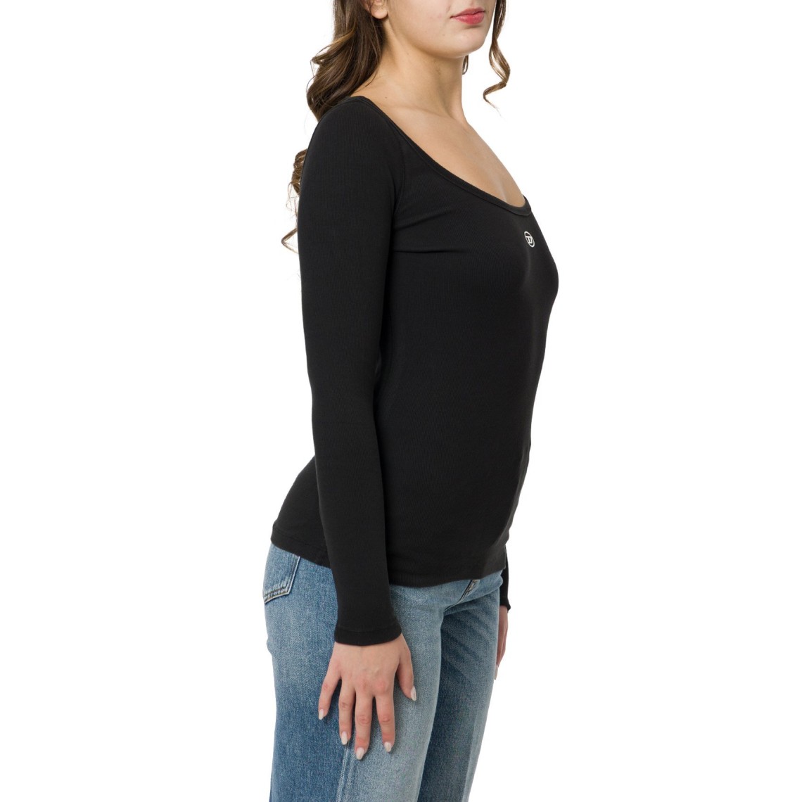 Maglia a costine con Oval D metallico Diesel