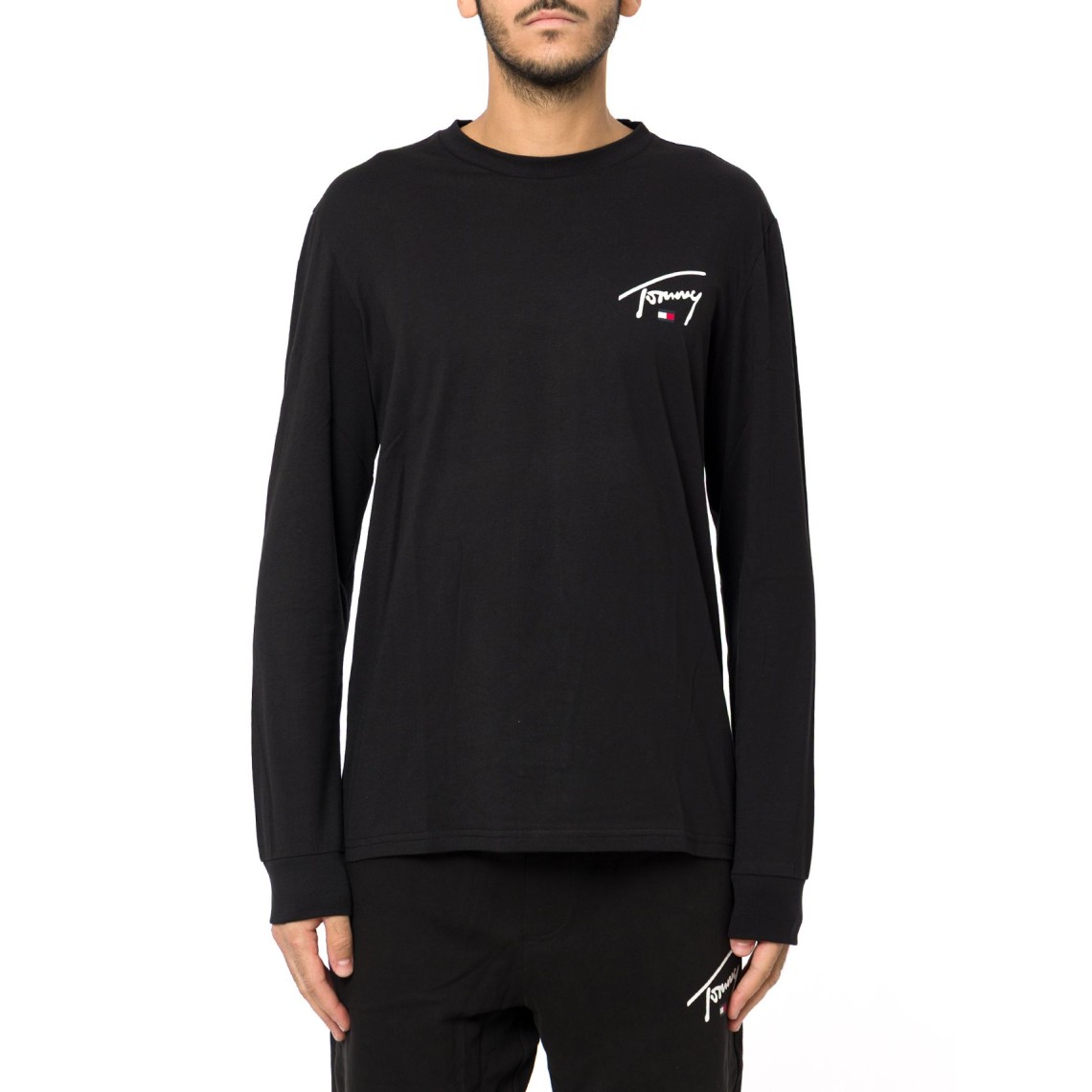 T-shirt slim fit a maniche lunghe con logo Tommy Jeans