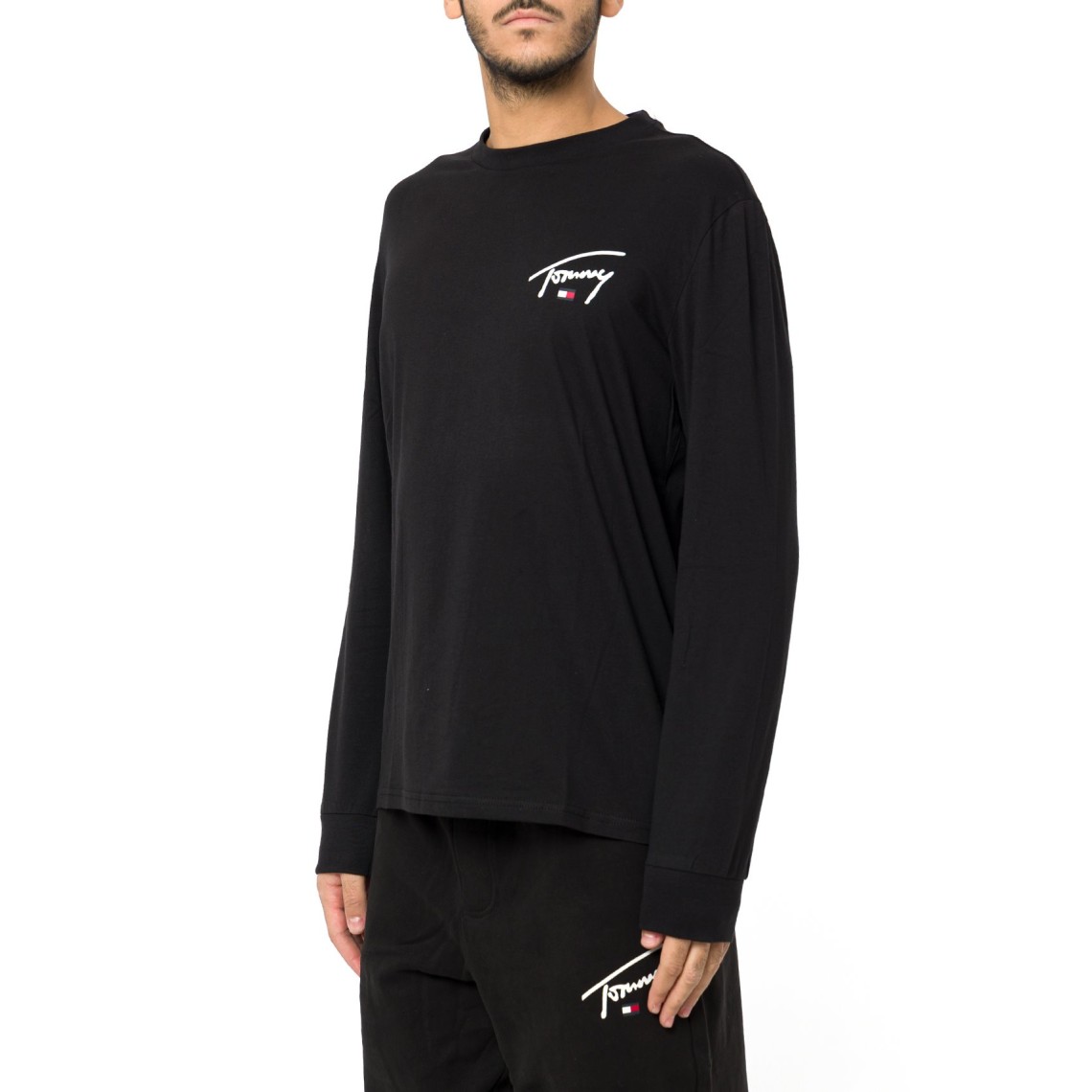 T-shirt slim fit a maniche lunghe con logo Tommy Jeans