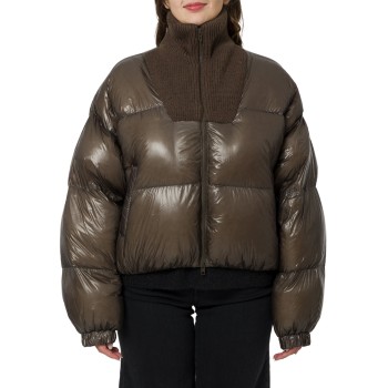 Piumino down in ripstop con collo a maglia Diesel