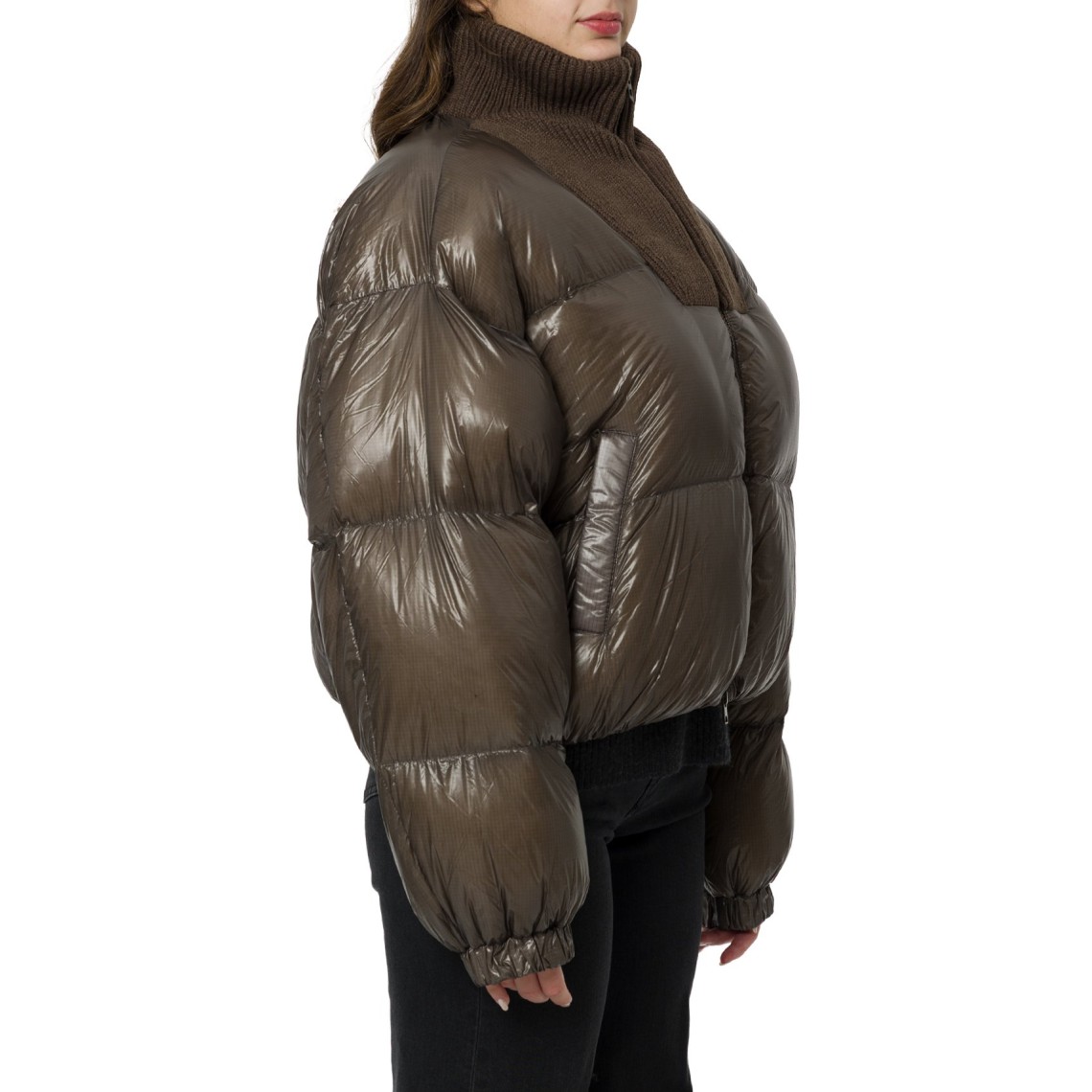 Piumino down in ripstop con collo a maglia Diesel