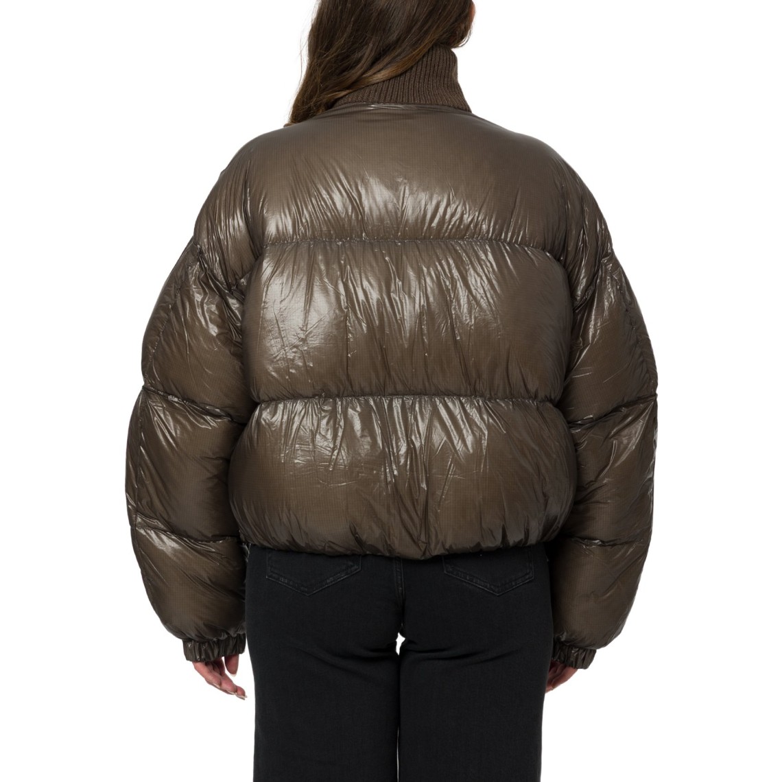 Piumino down in ripstop con collo a maglia Diesel