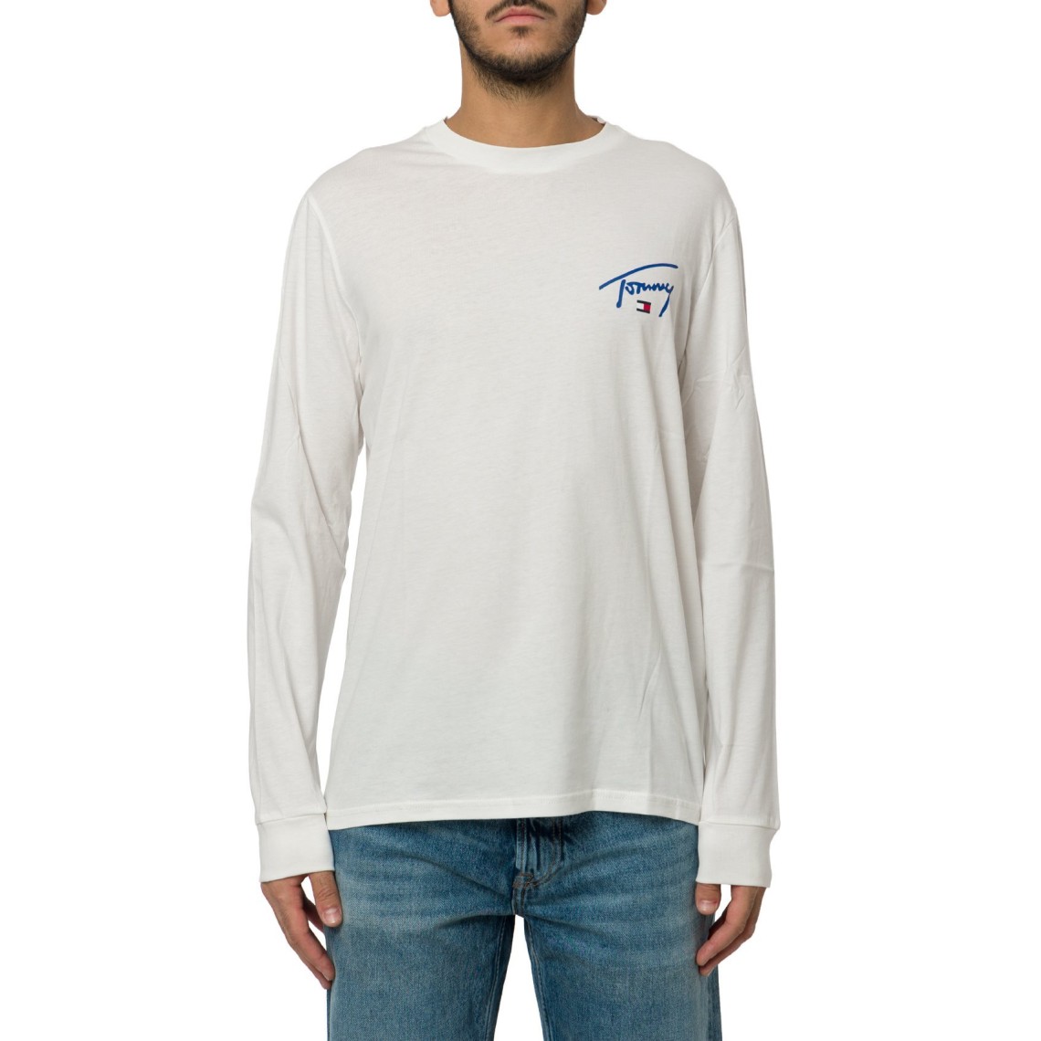 T-shirt slim fit a maniche lunghe con logo Tommy Jeans