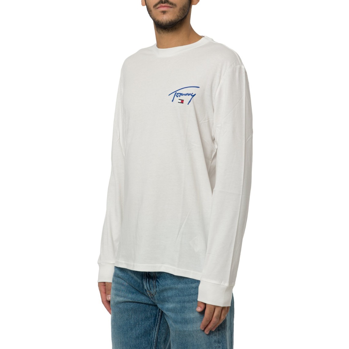 T-shirt slim fit a maniche lunghe con logo Tommy Jeans