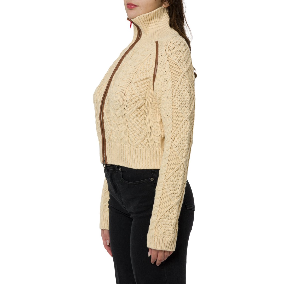 Cardigan a trecce con bande a contrasto M-Intelle Diesel