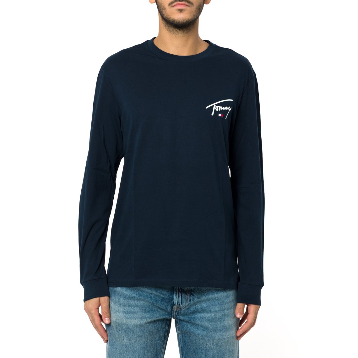 T-shirt slim fit a maniche lunghe con logo Tommy Jeans