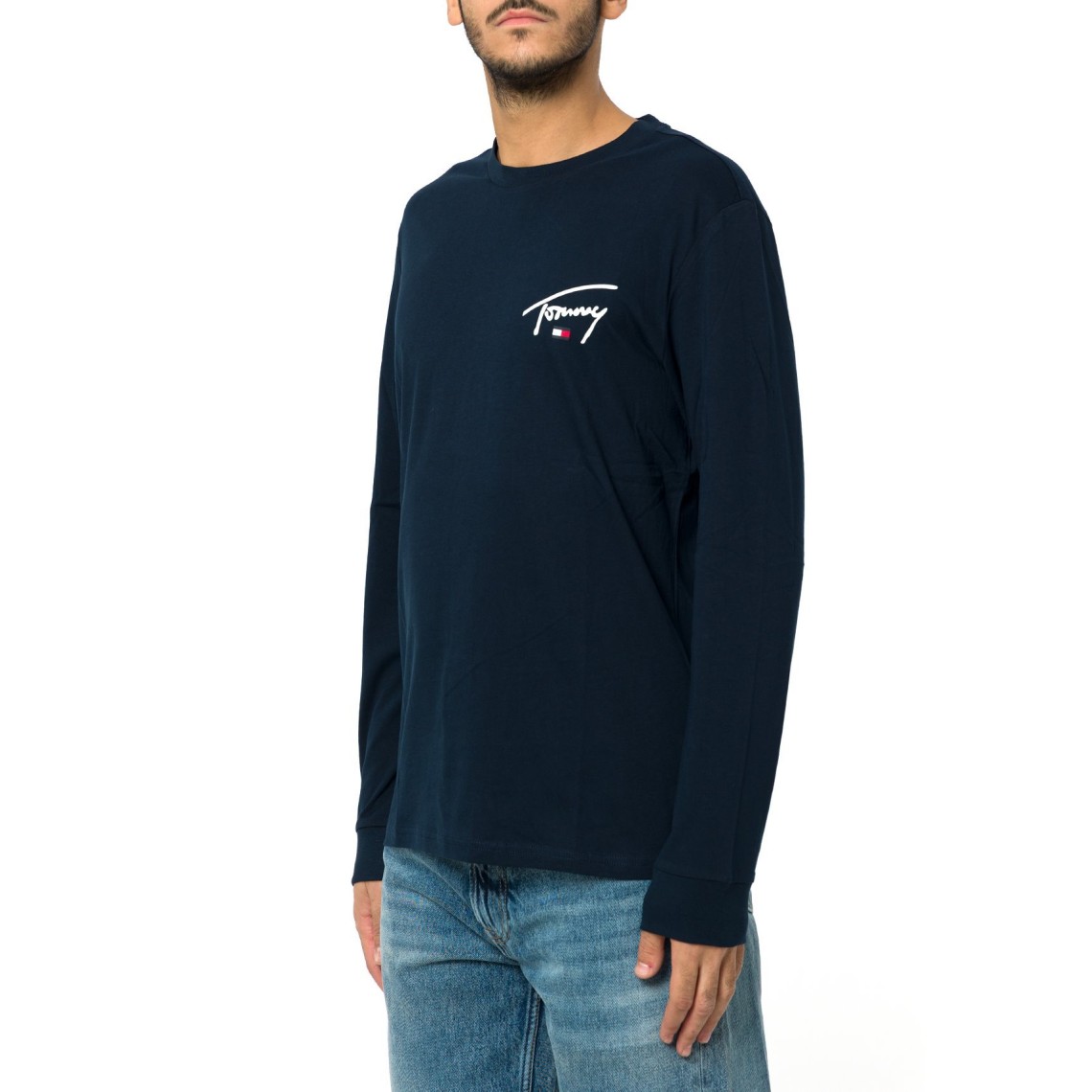 T-shirt slim fit a maniche lunghe con logo Tommy Jeans
