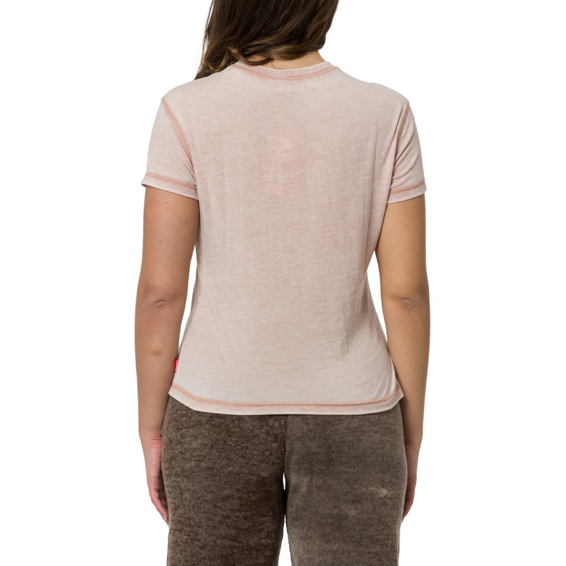T-shirt in jersey con strass ed effetto burnout Diesel