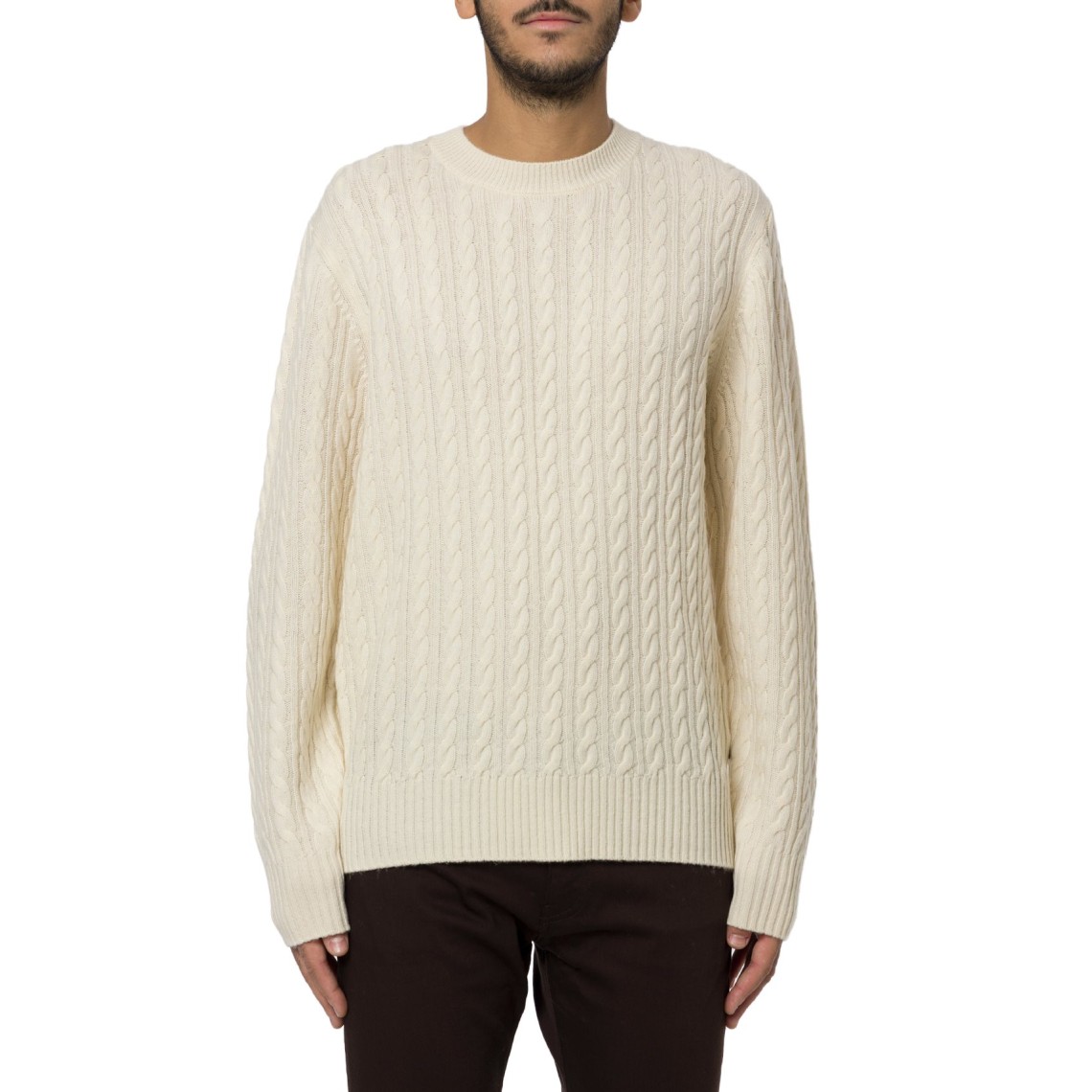 Maglione a trecce in lana vergine e cashmere Furlan Boss