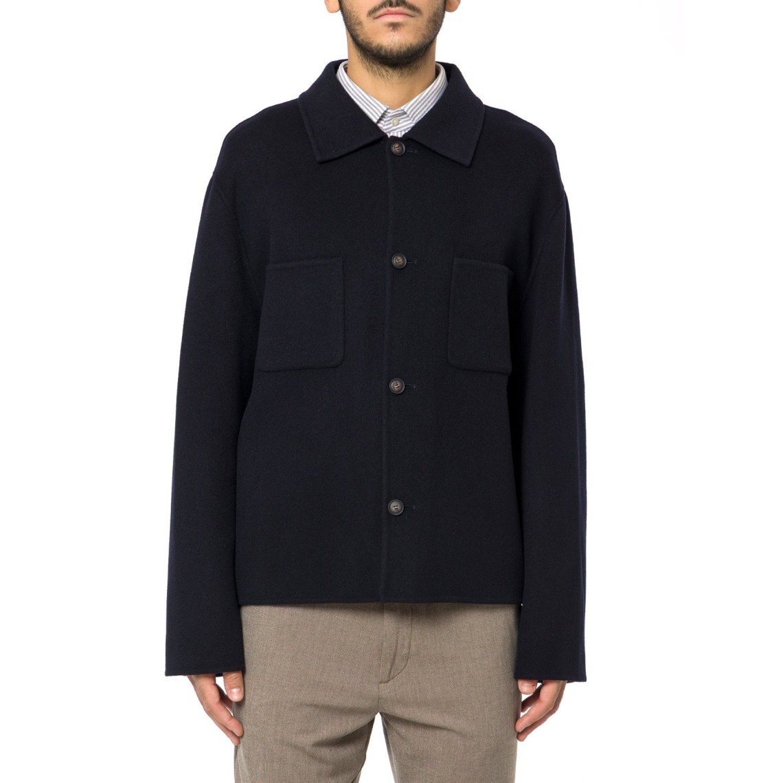 Overshirt relaxed fit Boss in misto lana