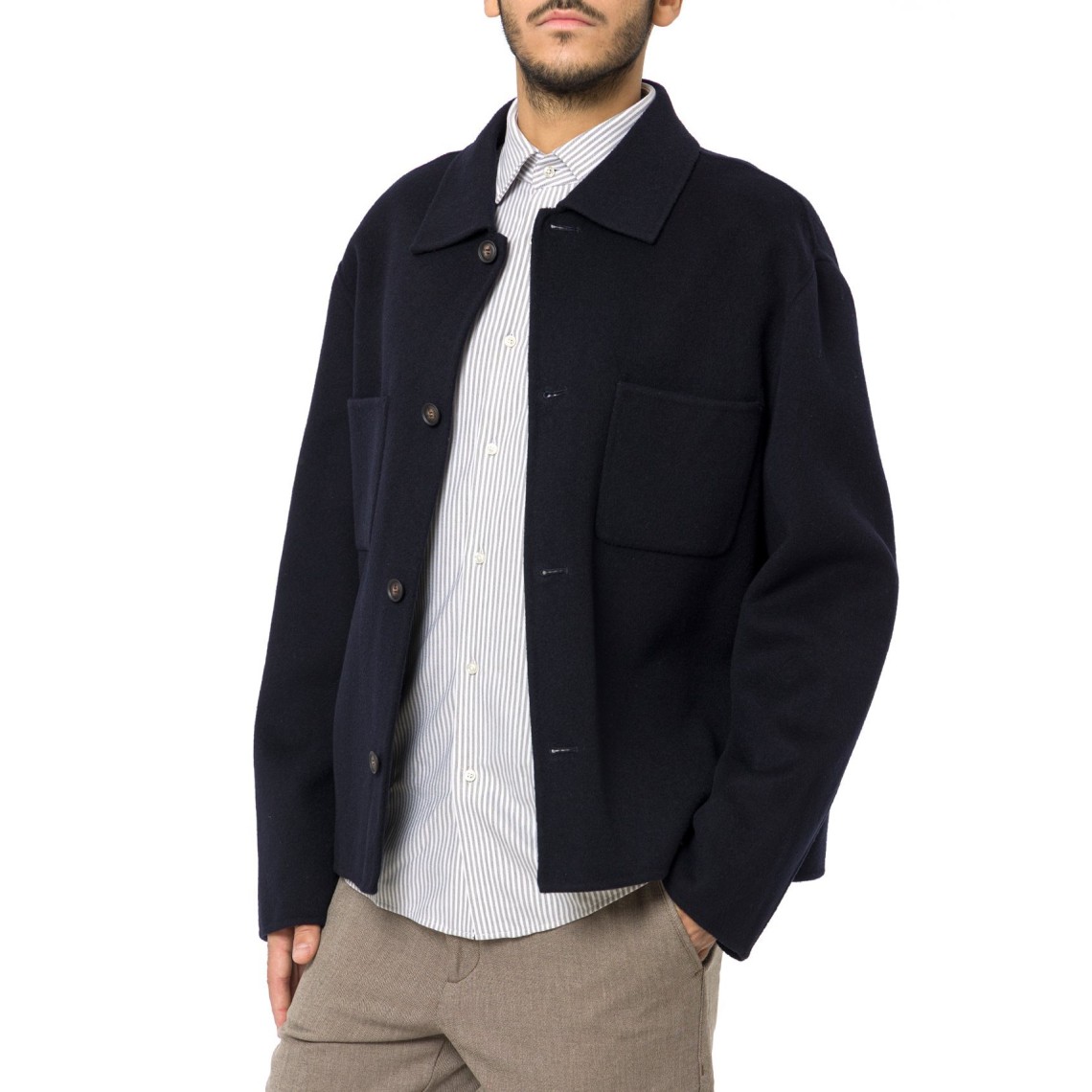 Overshirt relaxed fit Boss in misto lana