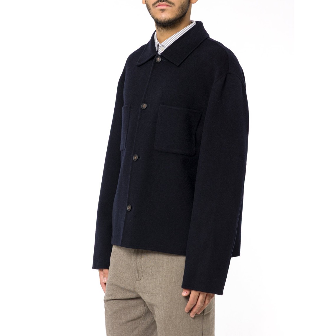 Overshirt relaxed fit Boss in misto lana