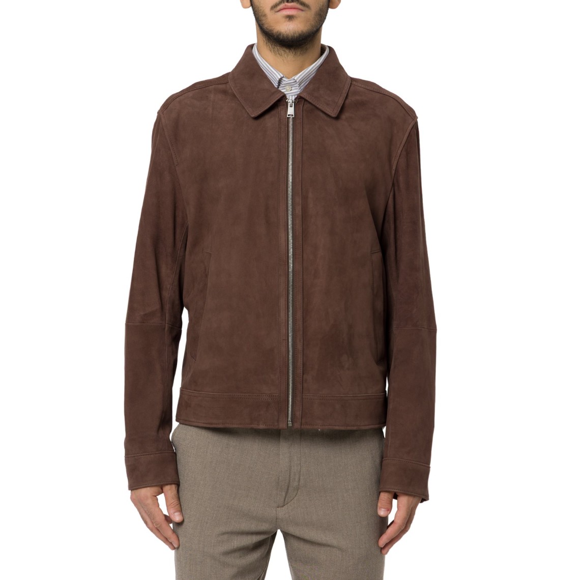 Giubbino Boss in pelle scamosciata