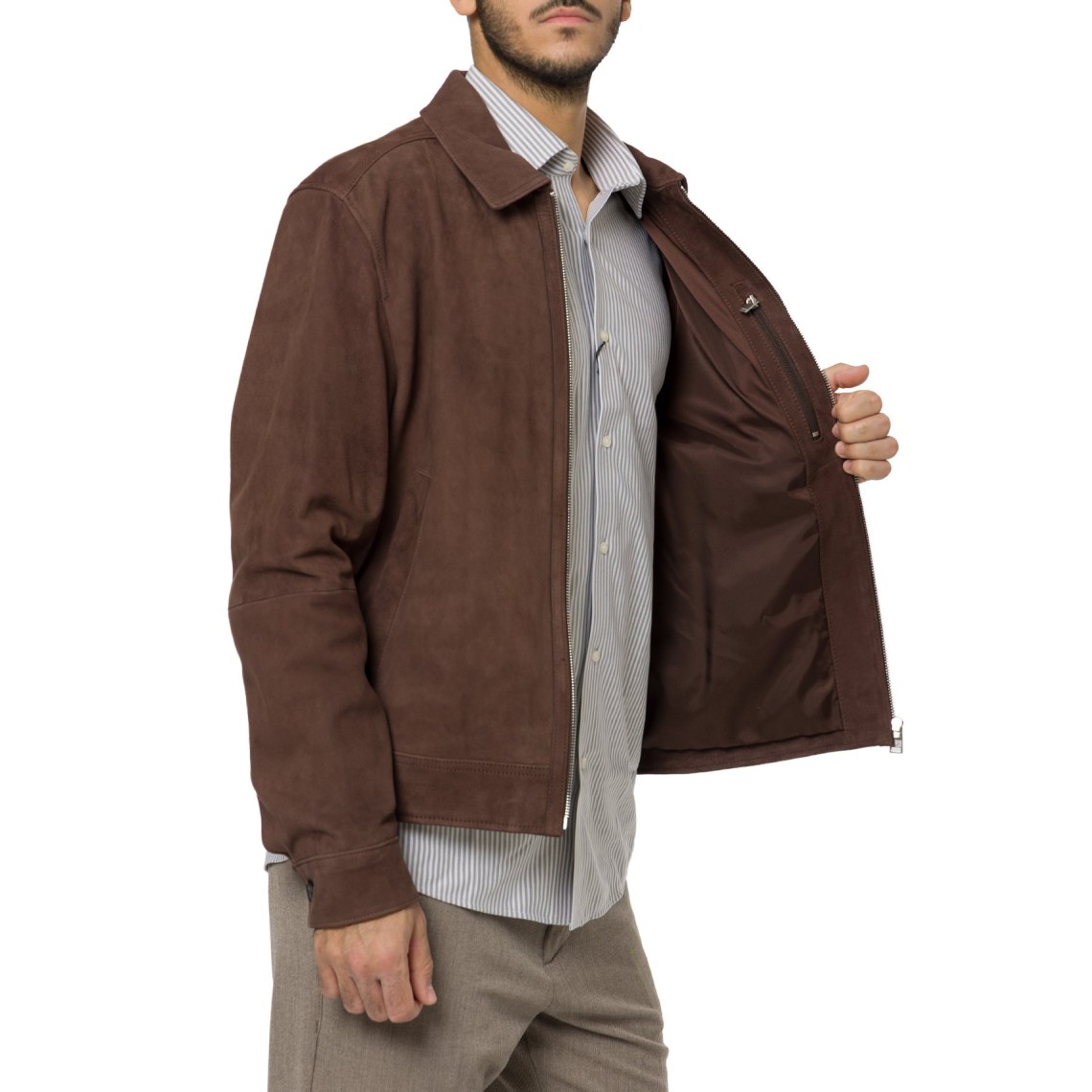 Giubbino Boss in pelle scamosciata