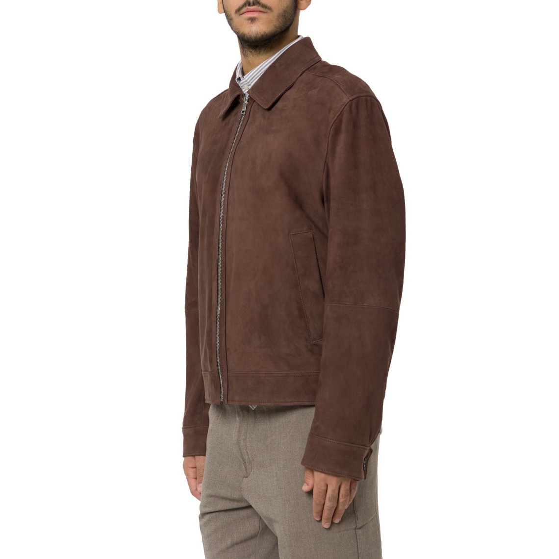 Giubbino Boss in pelle scamosciata