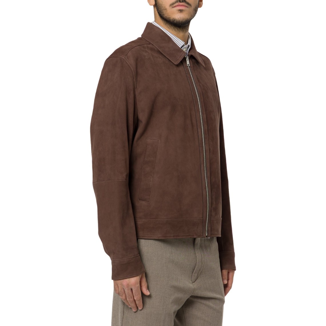Giubbino Boss in pelle scamosciata
