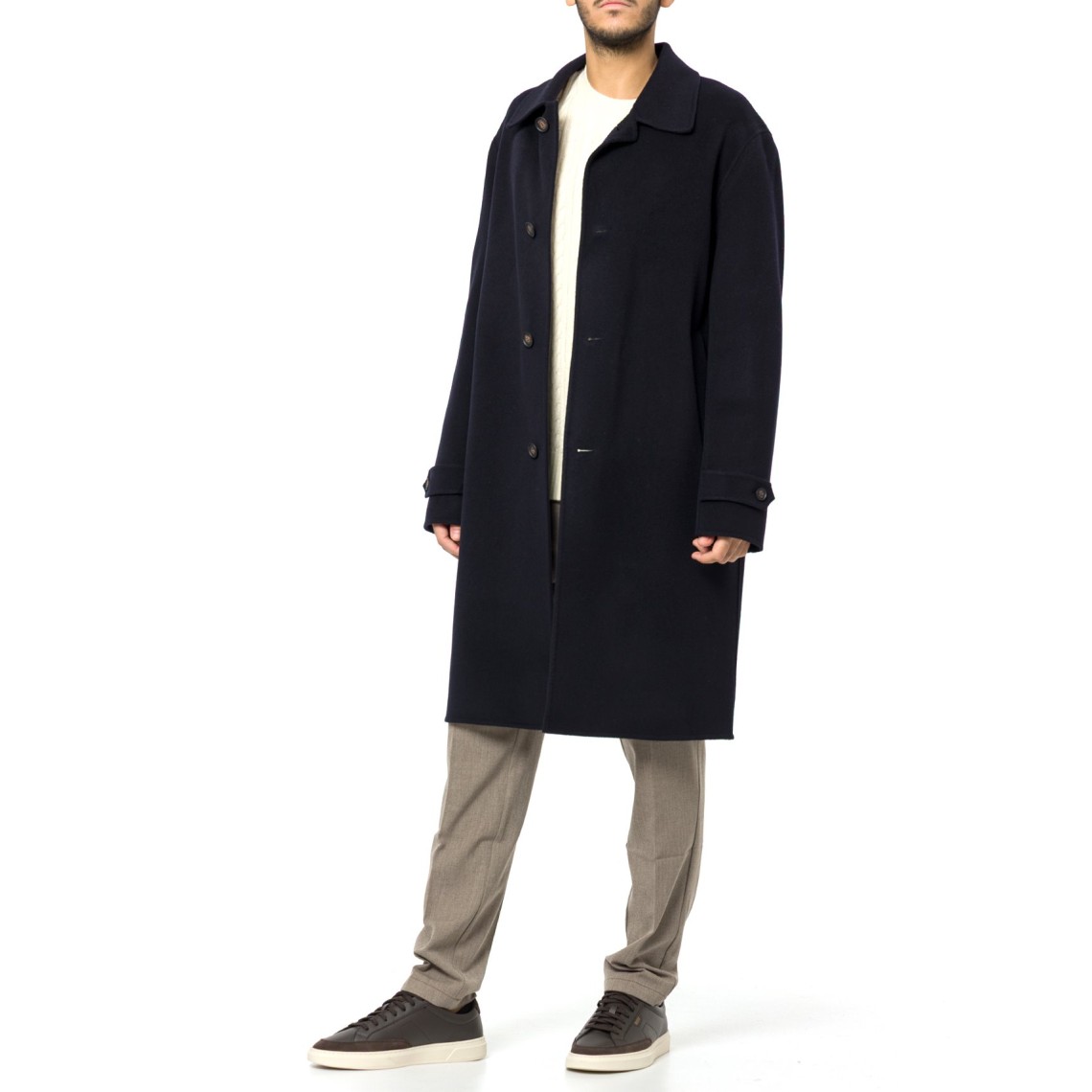 Cappotto relaxed fit Boss in misto lana
