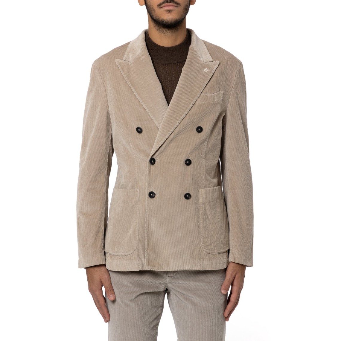 Giacca doppiopetto Manuel Ritz in velluto a coste