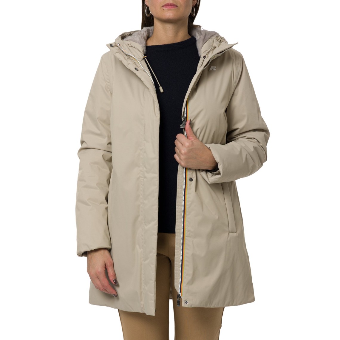 Giacca lunga Sophie Twill Soft Beaver K-Way