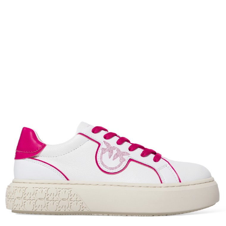 Sneakers in pelle con dettagli a contrasto Pinko