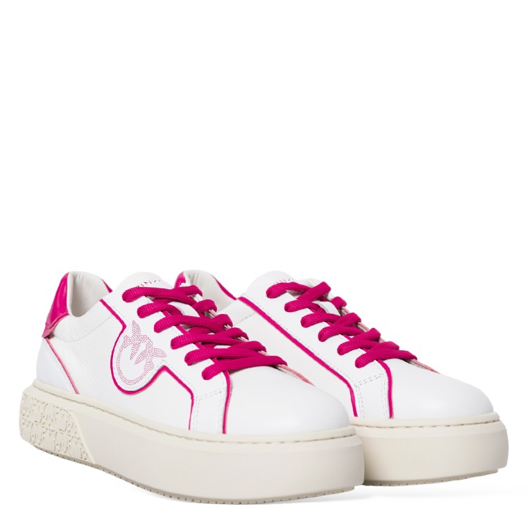 Sneakers in pelle con dettagli a contrasto Pinko