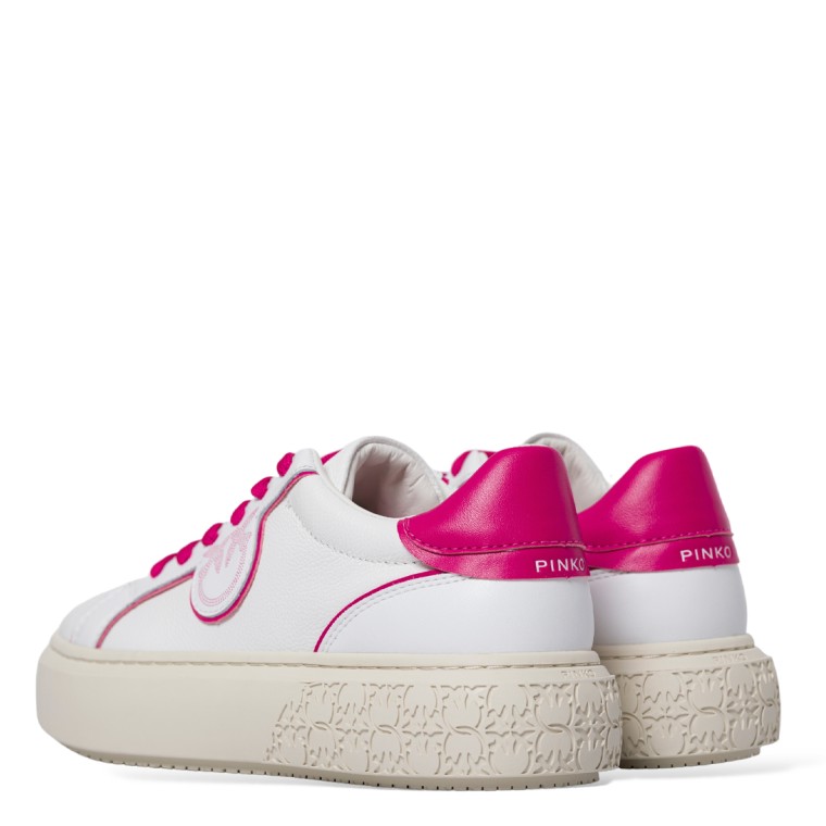 Sneakers in pelle con dettagli a contrasto Pinko