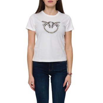 T-shirt con ricamo Love Birds Pinko
