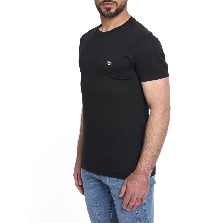 T-shirt a girocollo in Jersey di Cotone Lacoste 