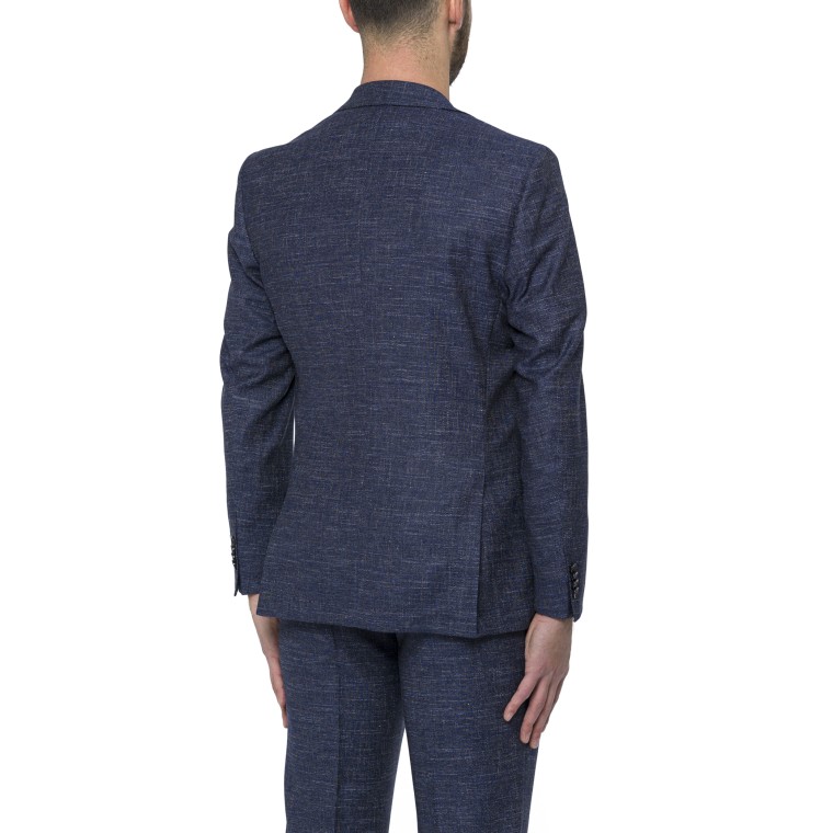 Giacca slim fit in misto lana a motivi