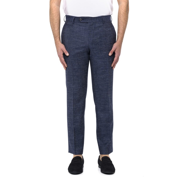 Pantaloni slim fit Boss in misto lana a motivi