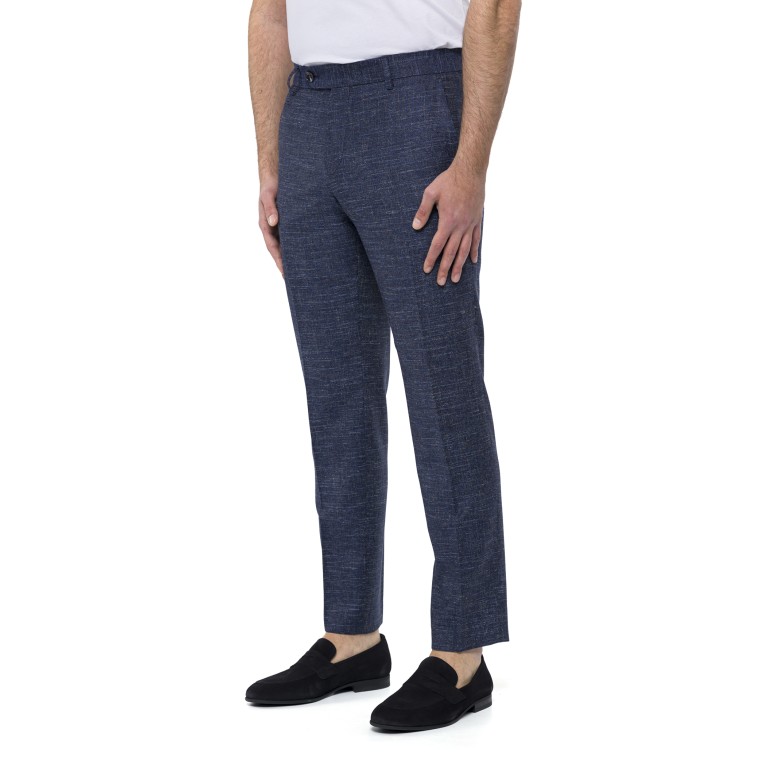 Pantaloni slim fit Boss in misto lana a motivi