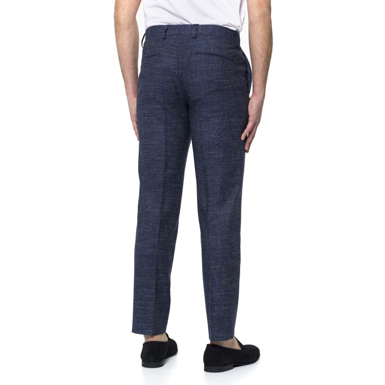 Pantaloni slim fit Boss in misto lana a motivi