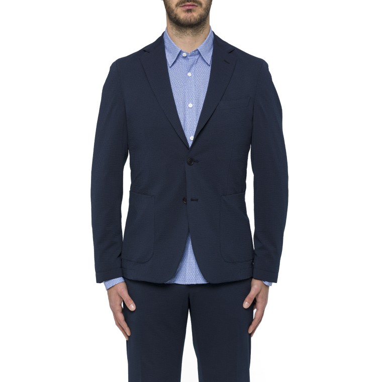 Giacca slim fit Boss in seersucker elasticizzato