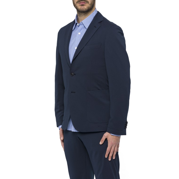 Giacca slim fit Boss in seersucker elasticizzato