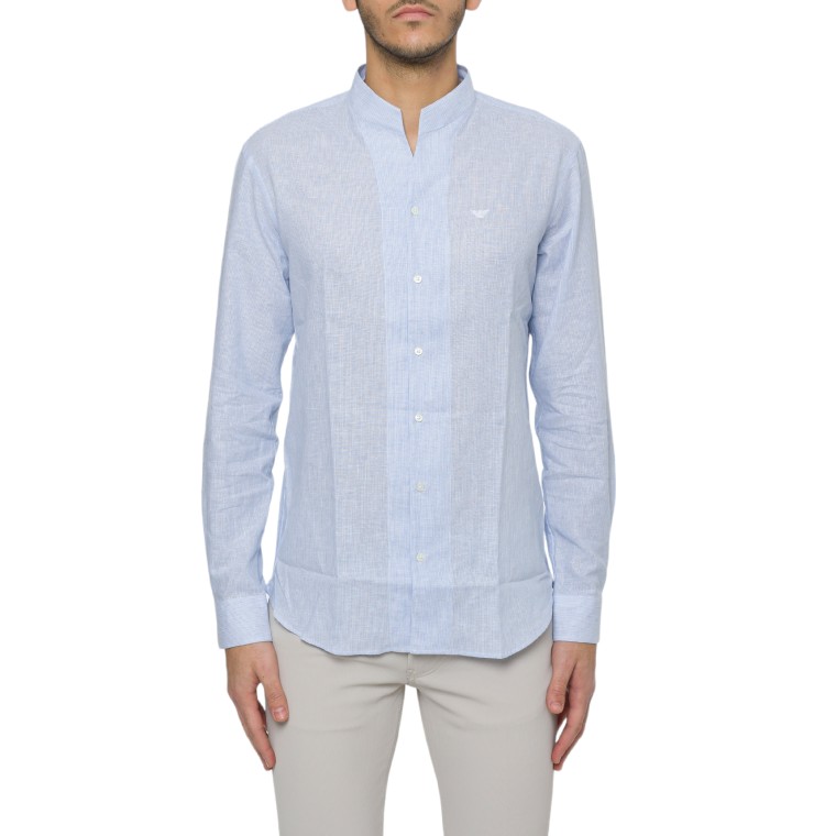 Camicia coreana Emporio Armani in lino