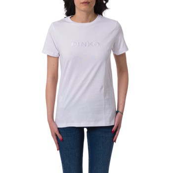 T-shirt in cotone Pinko con logo ricamato