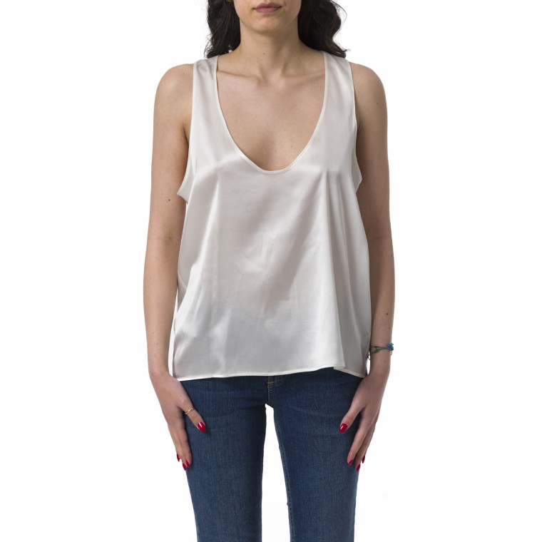 Top smanicato Pinko in satin