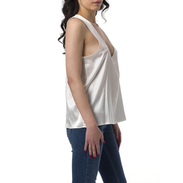 Top smanicato Pinko in satin